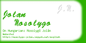 jolan mosolygo business card